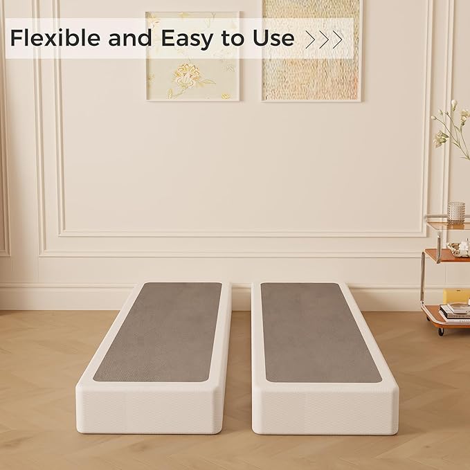 Split Twin XL Box Spring 5 Inch, Easy Assembly Bed Foundation, Heavy Duty Low Profile XL Twin Box Spring with Fabric Cover, Noise Free