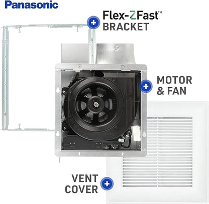 Panasonic WhisperValue Ceiling/Wall Mount Bathroom Exhaust Fan with Humidity Sensor, 50-80-100 CFM, FV-0510VSC1