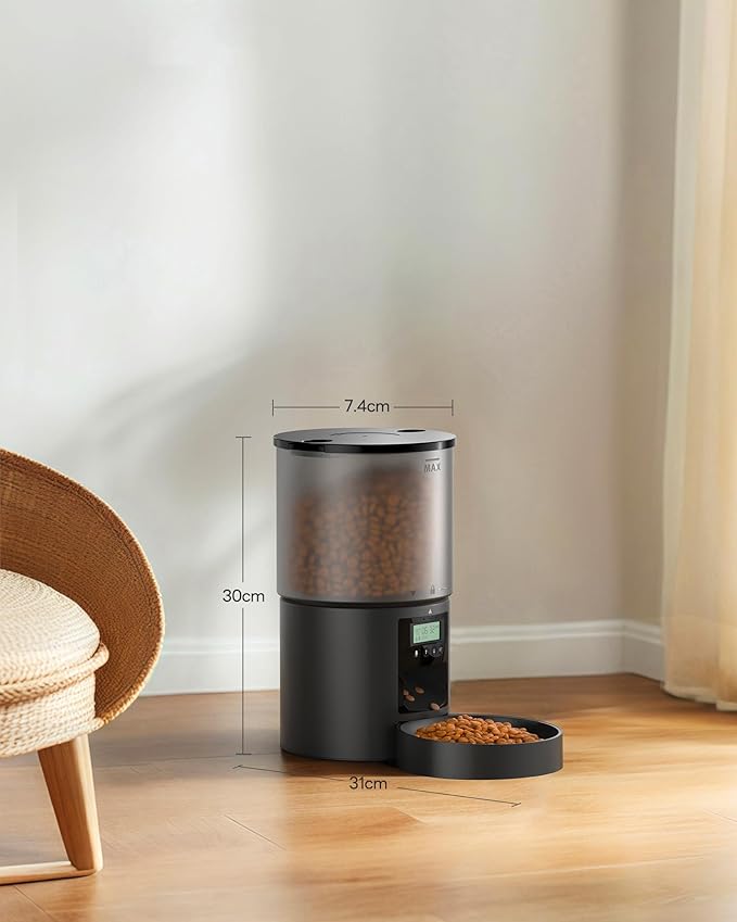 Automatic Cat Feeder Food Dispenser: 4L Timed Small Dog Dry Food Dispenser with 10s Voice - Distributeur Nourriture Chat Hund Programmable - Auto Pet Feeder with 1-6 Meals Per Day-Mewly Pet