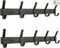 Matte Black Coat Rack Wall Mount – 15 Inch Stainless Steel Hook Rail with 5 Double Coat Hooks – Wall Mounted Entryway Organizer for Coats, Hats, Bags, Towels, Robes, Closet or Bathroom - 2 Pack