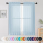 OWENIE Sheer Curtains 63 inch Length 2 Panels Set, Light Weight Soft Solid Fimly Sheer Curtains for Basement Bedroom Living Room, Light Filtering Airy Voile Sheer Curtain with Rod Pocket, 42Wx63L inch