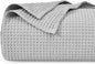 PHF 100% Cotton Waffle Weave Blanket Queen Size for Bed,Snag Proof Lightweight Breathable Moisture-Wicking Throw for Couch,Great for Layering in Cold Weather,Home Decor Gift-Light Grey