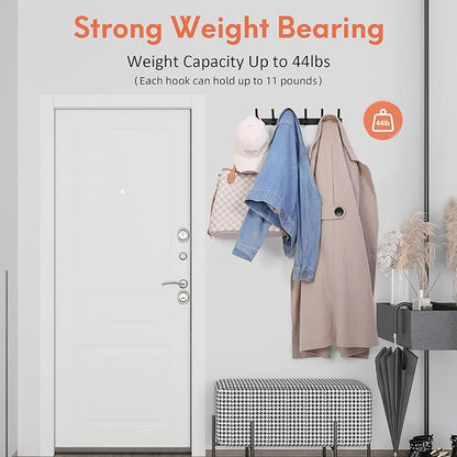 2 Pack Coat Rack Wall Mount, Coat Hooks Wall Mount, Wall Hooks for Hanging, Hat Rack for Wall, Coat Hanger Wall Mount, Towel Hooks for Bathrooms