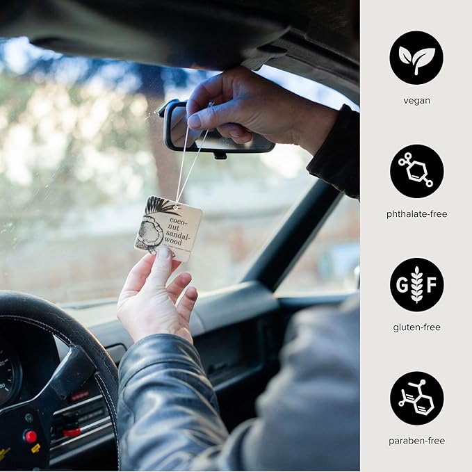 Coconut Sandalwood Car Air Freshener - 4 Pack-Mewly Pet