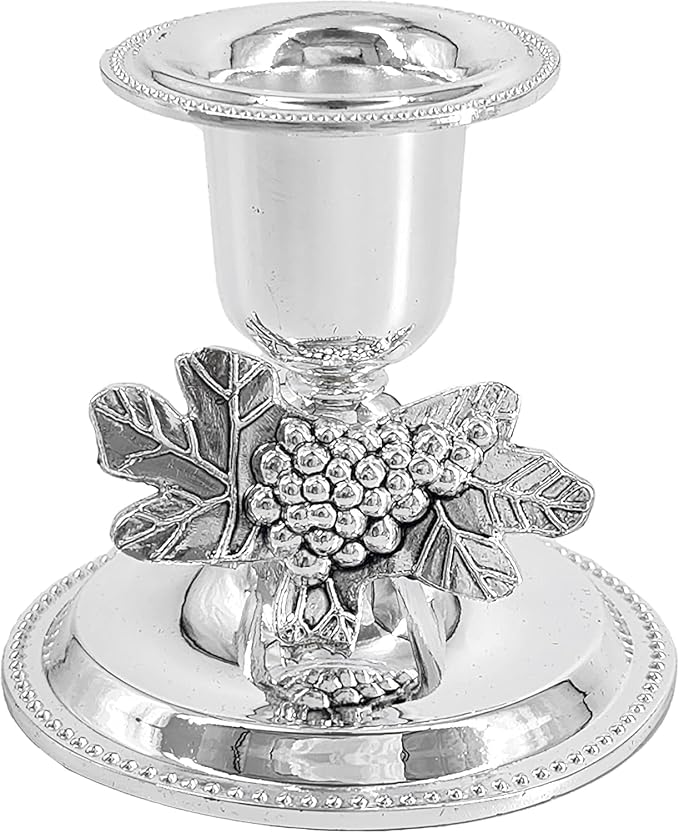 The Dreidel Company Shabbat Candlesticks Candle Holders Silver Plated, 2 Candlesticks Set (24 Sets)