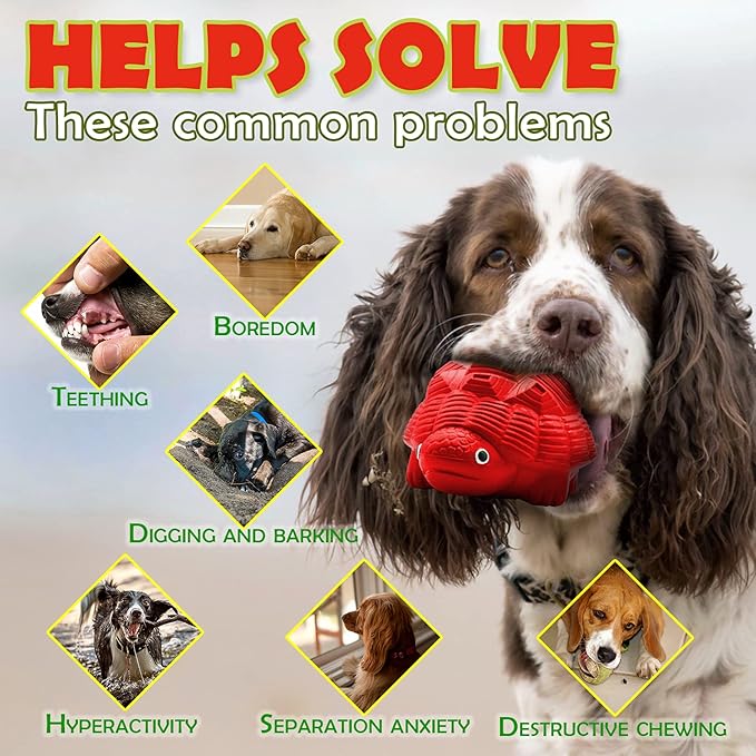 Dog Toys for Aggressive Chewers, Heavy Duty Tough Dog Toy for Large Dogs, Indestructible Squeaky Dog Toys-Mewly Pet