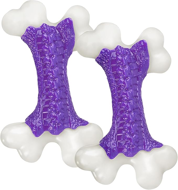 Tough Dog Toys (2 Pack), Dog Toys for Aggressive Chewers Breed, Aggressive Chew Toys for Large Dogs, Bone Chew Toy for Large Extreme Toys Indestructible-Mewly Pet