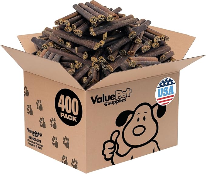 ValueBull USA Collagen Sticks for Dogs, 6 Inch Thick Chews, Natural Long-Lasting Dog Treats, 400 Count Wholesale Pack - Promotes Joint, Skin & Coat Health with Glucosamine and Chondroitin-Mewly Pet