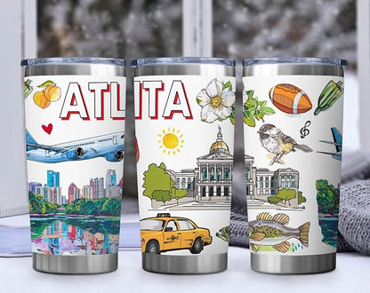 City Travel Mug for City Lover,20oz Double Wall Tumbler Vacuum Insulated Stainless Steel Coffee Cups (Atlanta)