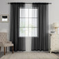 HUTO Black Sheer Curtains 96 Inches Long for Living Room Rod Pocket Voile Window Drapes for Bedroom,2 Panels