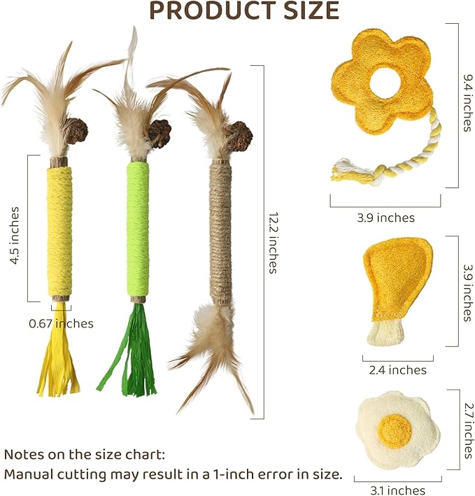 Catnip for Cats,Interactive Silvervine Sticks for Cats, Loofah Chew Cat Toys for Indoor Cats & Kitten Teething Toys & Cat Chew Toy,6 Pack-Mewly Pet