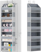 Over The Door Organizer - Over Door Storage Organizer with 5 Large Pockets & 10 Mesh Side Compartments - Heavy-Duty Hanging Storage for Bathroom, Bedroom & Closet - Baby Room Organize Solution