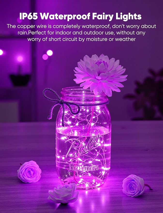 Brightown 14 Pack 6 Color LED Fairy Lights Battery Operated String Lights, 7ft 20LED Waterproof Silver Wire String Lights, Firefly Starry Moon Lights for Mason Jars DIY Christmas Wedding Party Bedroom