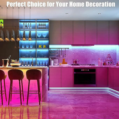 Keepsmile 32.8ft Strip Lights Smart App Music Sync Color Changing RGB Bluetooth LED Strips with Remote Led Lights for Bedroom Home Decoration