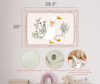 Silly Goose Nursery Rectangular Canvas Banner-Boho Flag Wall Sign Decor for Girls Toddler Kids, Baby Room Above Crib Bedroom Playroom Reading Room Decor-Baby Shower Birthday Christmas Gift
