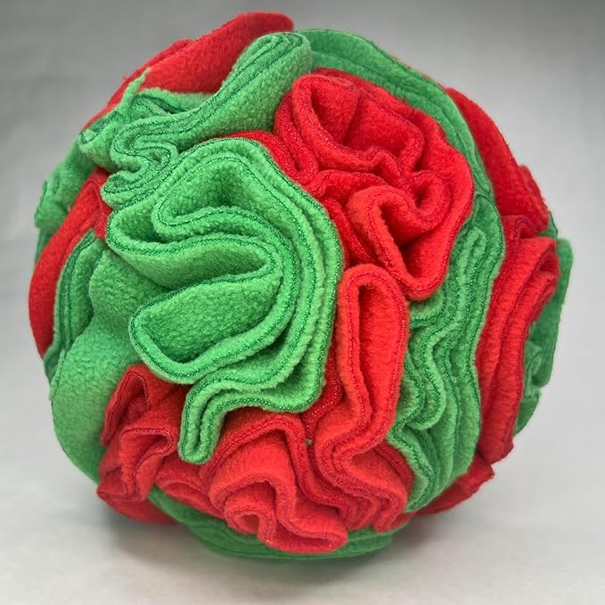 Puppy and Medium Breed Snuffle Interactive Foraging Dog Puzzle Ball Toy Christmas Green and Red Large-Mewly Pet