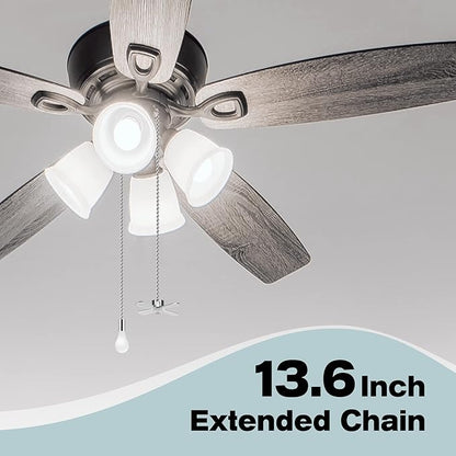 Ceiling Fan Pull Chains With Decorative, 2 Pieces Of Black Ceiling Fan Chain Extenders 13.6 Inches Fit All Standard Ceiling Fans And Light Fixtures，Pull Chain Extension With Connector.