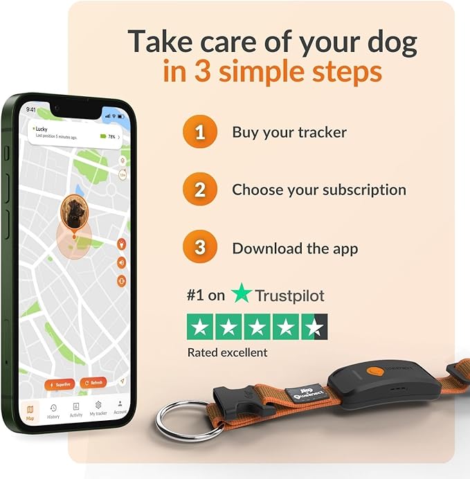 Weenect Dog XT - New GPS Collar for Dogs | XL Antenna | Waterproof | Ultra-Durable Integrated Julius-K9 Collar | Subscription Required-Mewly Pet