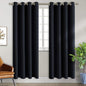 BGment Blackout Curtains for Bedroom - Grommet Thermal Insulated Room Darkening Curtains for Living Room, Set of 2 Panels, Each 46 x 84 Inch, Black
