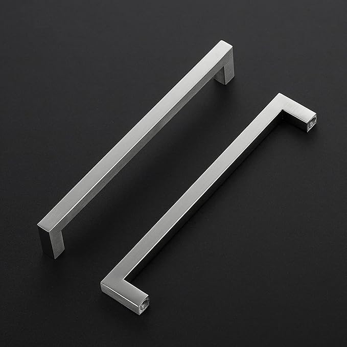 Ravinte 5 Pack Brushed Nickel Kitchen Cabinet Handles 8 Inch Cabinet Pulls Square Kitchen Hardware for Cabinet Drawer Pulls Drawer Handles Come with Screwdriver