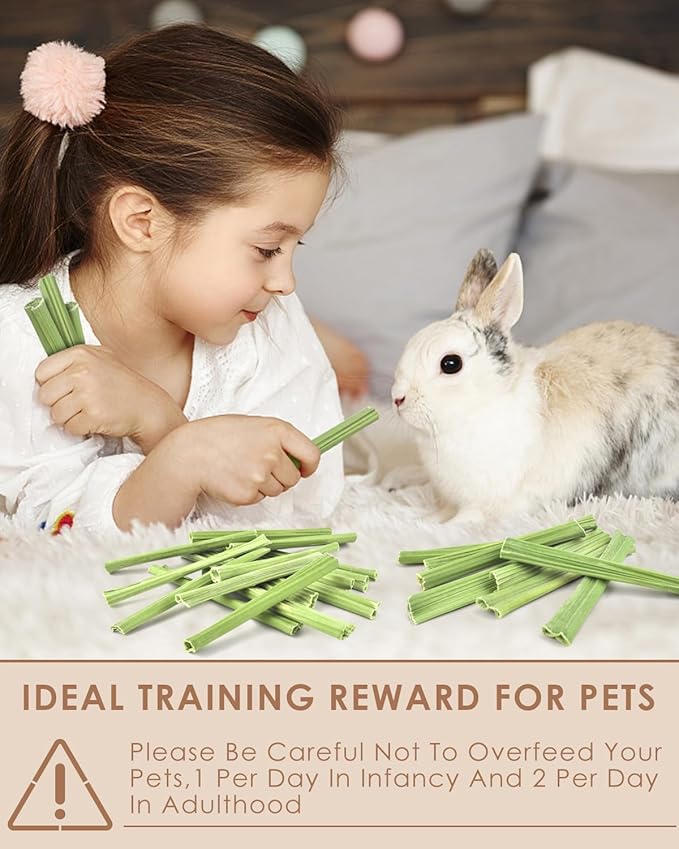 Bissap 50PCS Rabbit Chew Sticks, Natural Papaya Stems Bunny Chews Treats for Rabbits Hamsters Chinchillas Guinea Pigs Small Animals Organic Molar Chewing Snack-Mewly Pet