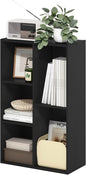 Furinno LUDER Book Shelf, 5-Cube Bookshelf, Reversible Bookcase, 9.4" x 19.5" x 31.5", for Living Room, Bedroom, Home Office, Blackwood