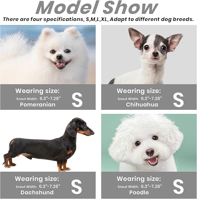 Dog Muzzle, Basket Muzzle for Small Medium Large Dogs, Anti-Biting and Chewing, Lightweight & Sturdy Cage Design, Allows Panting & Drinking, Ideal for Grooming & Training(Black Size S)-Mewly Pet