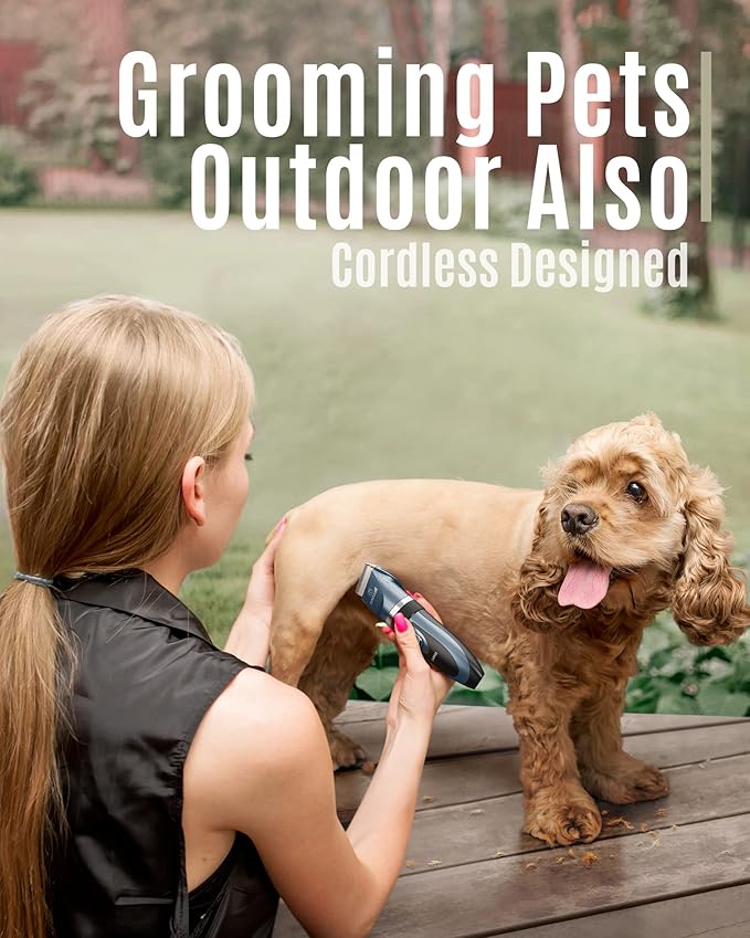 oneisall Dog Shaver Clippers Low Noise Rechargeable Cordless Electric Quiet Hair Clippers Set for Dogs Cats Pets-Mewly Pet