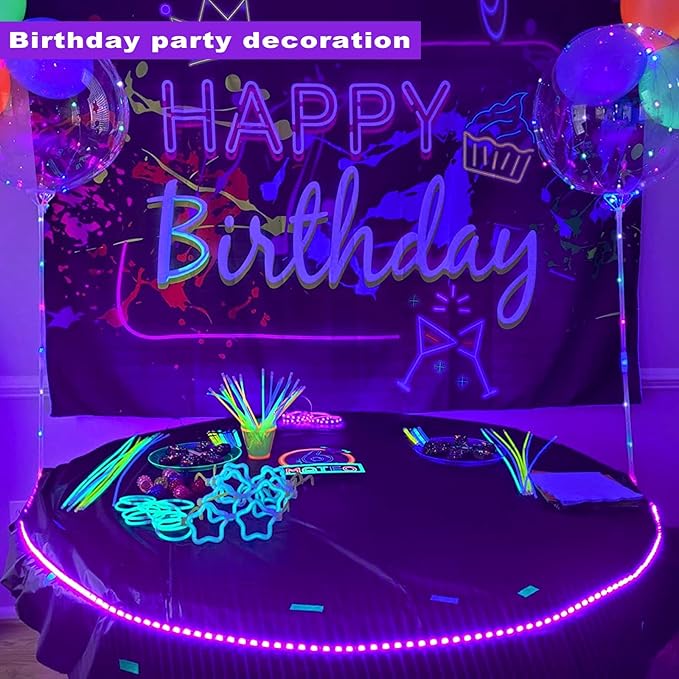 roperry 40ft LED Black Light Strip Kit, 720 Units Lamp Beads, Non-Waterproof Blacklights for Glow Party, Indoor Birthday, Body Paint,Halloween (Indoor)