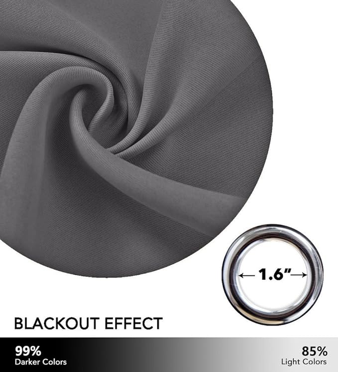 NICETOWN Closet Door Heavy Curtain, Room Dividers Shade Screens, Extra Large Grommet Top Space Partition Blackout Dividers for Rooms (1 Pack, 15ft Wide x 9ft Long, Grey)