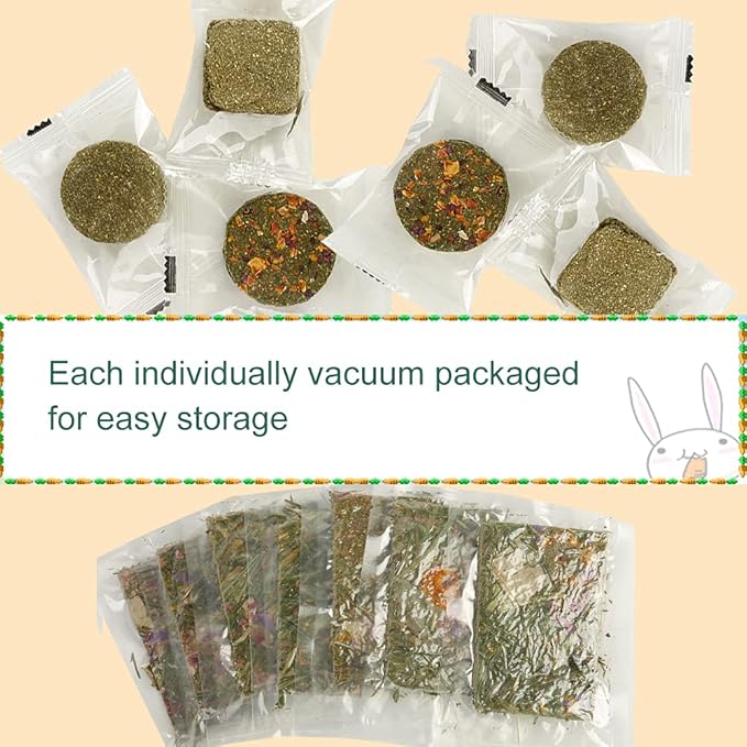 Abizoo Rabbit Treat,Natural Molar Timothy Hay Herbal Floral Scent Snack Chew Toys Gift for Bunny Chinchillas Hamster Gerbils,12 Pcs Small Animals Cage Accessories Guinea Pig Treats-Mewly Pet