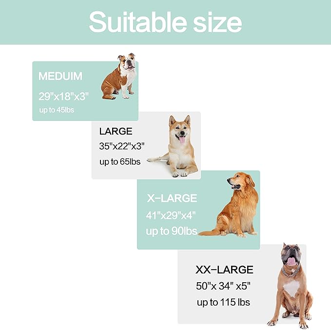 Orthopedic Memory Foam Dog Bed, Cooling Dog Beds for Extra Large Dogs -Waterproof Pet Bed for Crate with Removable Washable Cover, XL(41inch,90Lbs)-Mewly Pet