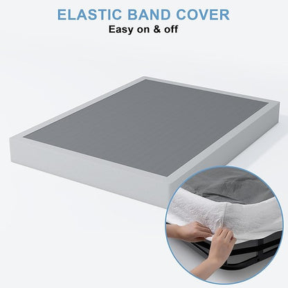 King Box Spring - 7 Inch High Profile Box Spring for King Bed, Sturdy Metal Frame Mattress Foundation, Easy Assembly, Quiet & Noise-Free