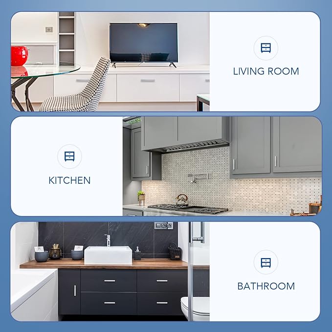 Ravinte 15 Pack Brushed Nickel Kitchen Cabinet Handles 3-3/4 Inch Cabinet Pulls Square Kitchen Hardware for Cabinet Drawer Pulls Drawer Handles Come with Screwdriver