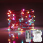 String Lights,LED Copper Wire Lights, Each Set 33ft/10M 100LEDs and 8 Remote Control.AA Battery Powered,Decor Rope Lights for Holiday,Wedding, Parties.（Multicolour）