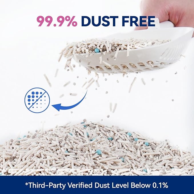OPET Mixed Tofu Cat Litter - 18lb Strong Clumping Litter, Mixed Tofu and Bentonite, 99.9% Dust Free and Flushable Cat Litter, Natural Sustainable Ingredients Odor Control, Low Tracking（18lb, Fresh）-Mewly Pet