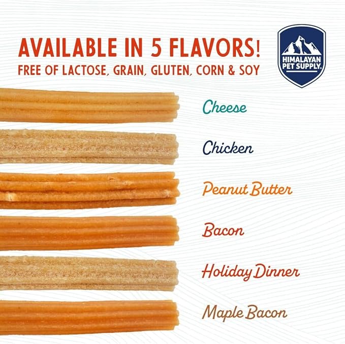 Himalayan Dog Chew Churro Yak Cheese Dog Chews, 100% Natural, Long Lasting, Gluten Free, Healthy & Safe Dog Treats, Lactose & Grain Free, Protein Rich, Real Peanut Butter Flavor, 4 Churros Per Pouch-Mewly Pet