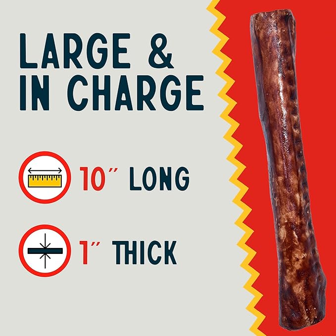 Canine Chews 10" Beef Basted Rawhide Bones for Large Dogs - 20 Pack - Hand-Rolled Dog Chews Basted in Beef Broth - Promotes Dental Health-Mewly Pet