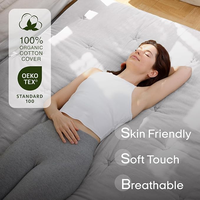 ZonLi Japanese Floor Futon Mattress Twin Size 75"x 39", 100% Cotton Cover 4'' Thicken Tatami Mattress, Foldable Sleeping Pad, Portable Dormitory Tatami Mat, Roll Up Floor Lounger Bed for Adult