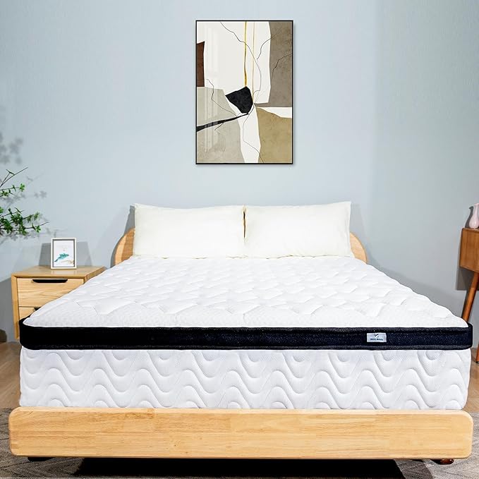 Queen Mattress 12 Inch | Hybrid Mattresses Queen Size in a Box | Medium Firm Memory Foam and Individual Pocket Springs | Fiberglass Free Bed Mattres | Breathable | CertiPUR-US