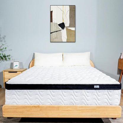 Full Size Mattress | 12 Inch Hybrid Mattresses Full in a Box | Medium Firm Memory Foam and Individual Pocket Springs | Fiberglass Free Bed Matress | Breathable | CertiPUR-US