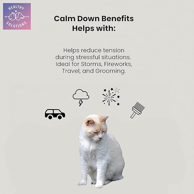 Calming Chews for Cats - Cat Calming Treats for Anxiety, Stress Relief Aid, Storms, Grooming, Fireworks, Separation, Travel, & Motion Sickness - Made in USA (60 Soft Chews- Cat)-Mewly Pet