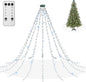 Christmas String Lights for Tree, Christmas Tree Lights 480 LEDs with Memory Function & 8 Lighting Modes, 9.84FT x 16 Lines Fairy Light with Remote & Timer for Christmas Tree Decorations - Cold White