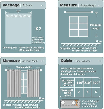 BGment Blackout Curtains for Bedroom - Grommet Thermal Insulated Room Darkening Curtains for Living Room, Set of 2 Panels (70 x 63 Inch, Navy Blue)