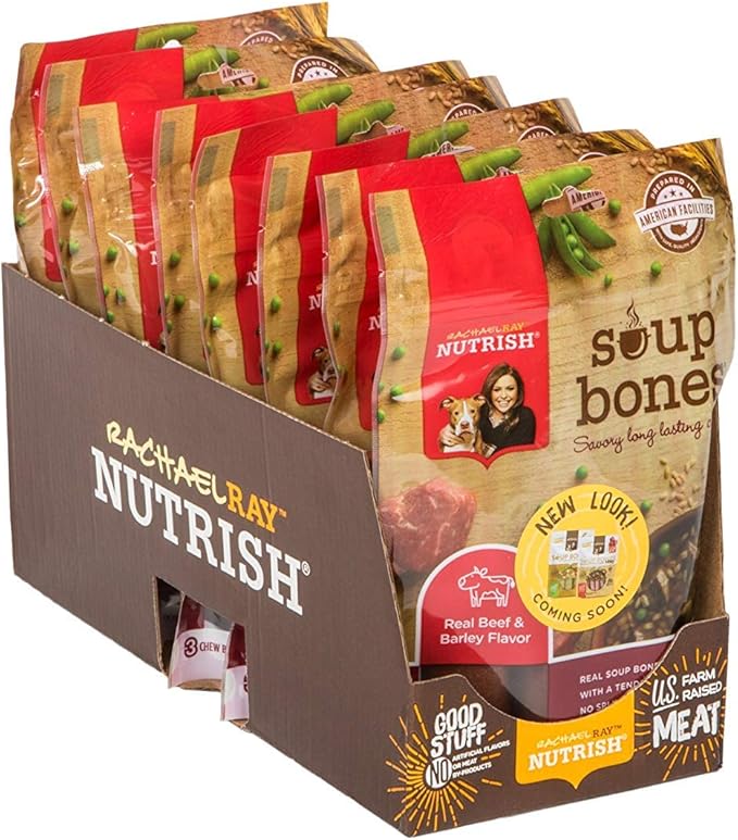 Rachael Ray Nutrish Dog Chews Soup Bones With Real Beef & Barley, 24 Dog Treats-Mewly Pet