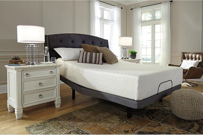 Signature Design by Ashley Queen Size Chime 12 Inch Medium Firm Memory Foam Mattress with Green Tea & Charcoal Gel for Pressure Relief, Fiberglass Free, Mattress In A Box