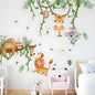 Jungle Animal Wall Stickers Sloth Koala Lion Tiger Safari Wall Decals Kid Room Nursery Baby Bedroom Décor