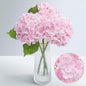 Waipfaru 21" Real Touch Hydrangea Artificial Flowers with Long Stem & Leaves, Full Latex Faux Hydrangea Flowers for Home Decor Party Floral Arrangements Wedding Bouquets Centerpieces(Pink, 3Pcs)