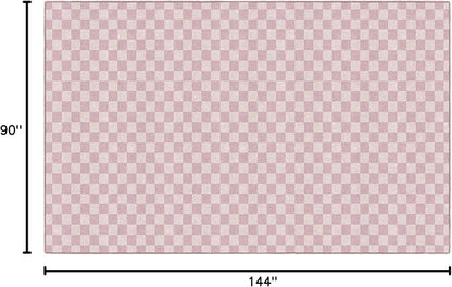 Flagship Carpets Schoolgirl Style Pink Checkerboard Educational Area Rug for Kids Room Seating Décor, Children's Classroom, Play Carpet for Teaching and Playroom, 7'6" x 12', Pink