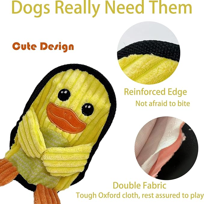 Squeaky Dog Toys 3 Pack, Soft and Tough Dog Plushes, No Stuffed Toy Sets, Durable Pet Chew Toys for Small, Medium and Large Dogs Interact and Reduce Boredom-Mewly Pet